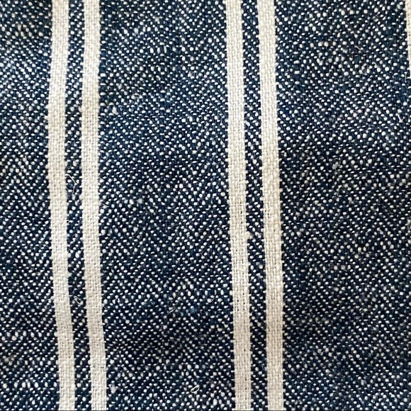 NWOT J. Crew Chambray Linen Striped Herringbone Sidewalk Skirt BLUE/WHITE SIZE 4 - Picture 4 of 5